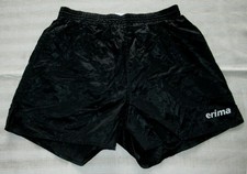 SCHWARZE SPORTHOSE - GLANZSHORTS - SHINY - VINTAGE - ERIMA - GR. 6
