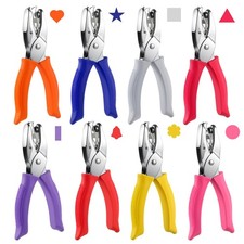 8 Pcs Craft Hole Punchers Set, Handheld Metal Punch Single, Multicolor