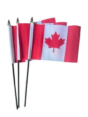 KANADA PACKUNG MIT 3 kleinen handwinkenden FAHNEN 6''X4'' FLAGGE kanadisch