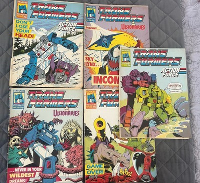 The Transformers. 5 x Comics. 1989. Vintage. Marvel. 
