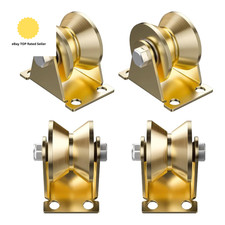 4 Pcs V-Shaped Groove Pulley Wheels, Small Pulley Block with Bracket, Steel Inv