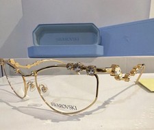 Swarovski Women Gold Cat Eye Full Rim Metal E...