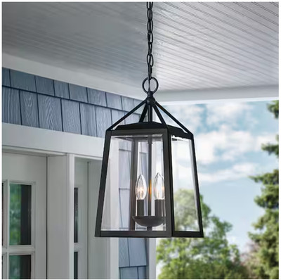 HDC Blakeley Transitional 18 inch 2-Light Black Outdoor Hanging Light Pendant