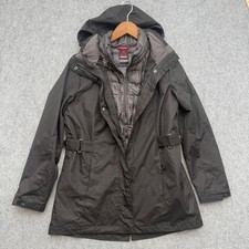Gerry Womens 3-in-1 Systems Jacket Black Puffer Vest Parka Hooded Medium 1600770