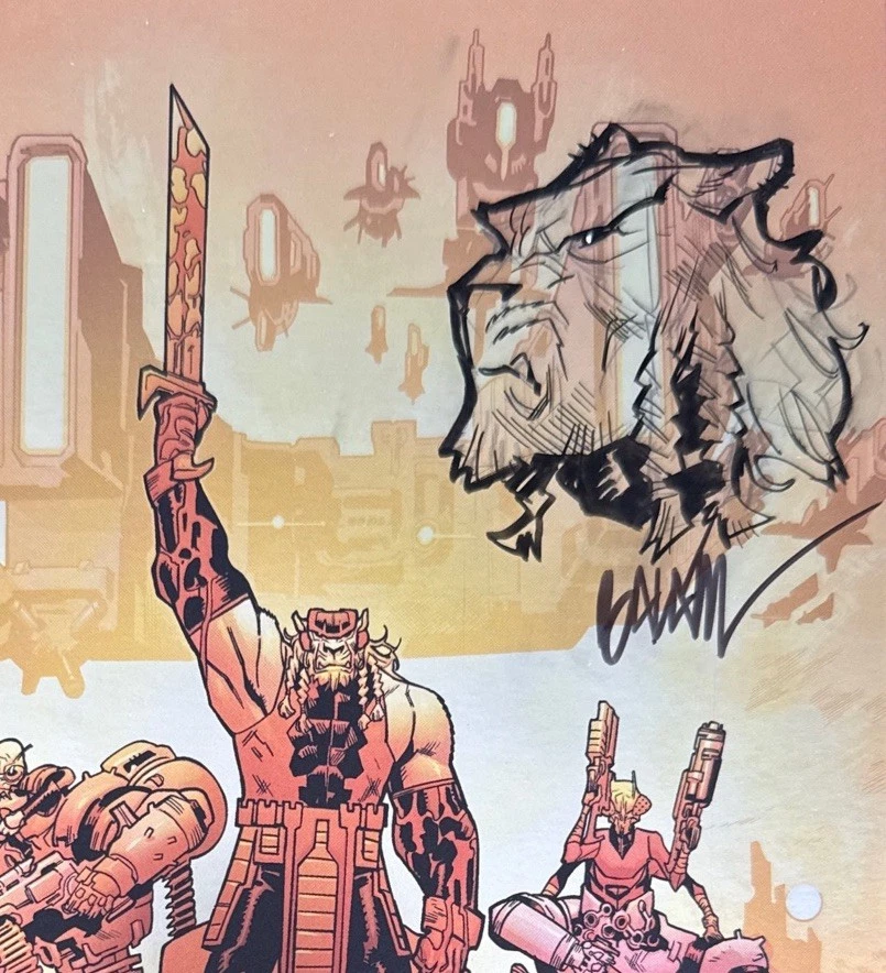 BATTLE BEAST #4 BALAM FOIL VARIANT W/REMARQUE (1) AND SIGNED BY BALAM W/COA - Image 2 of 3