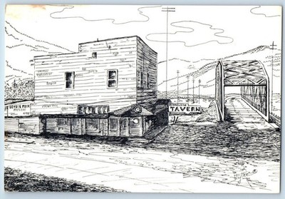 Blythe Signed Artist Postcard Wesley's Brady's Kernville Tavern Kernville OR