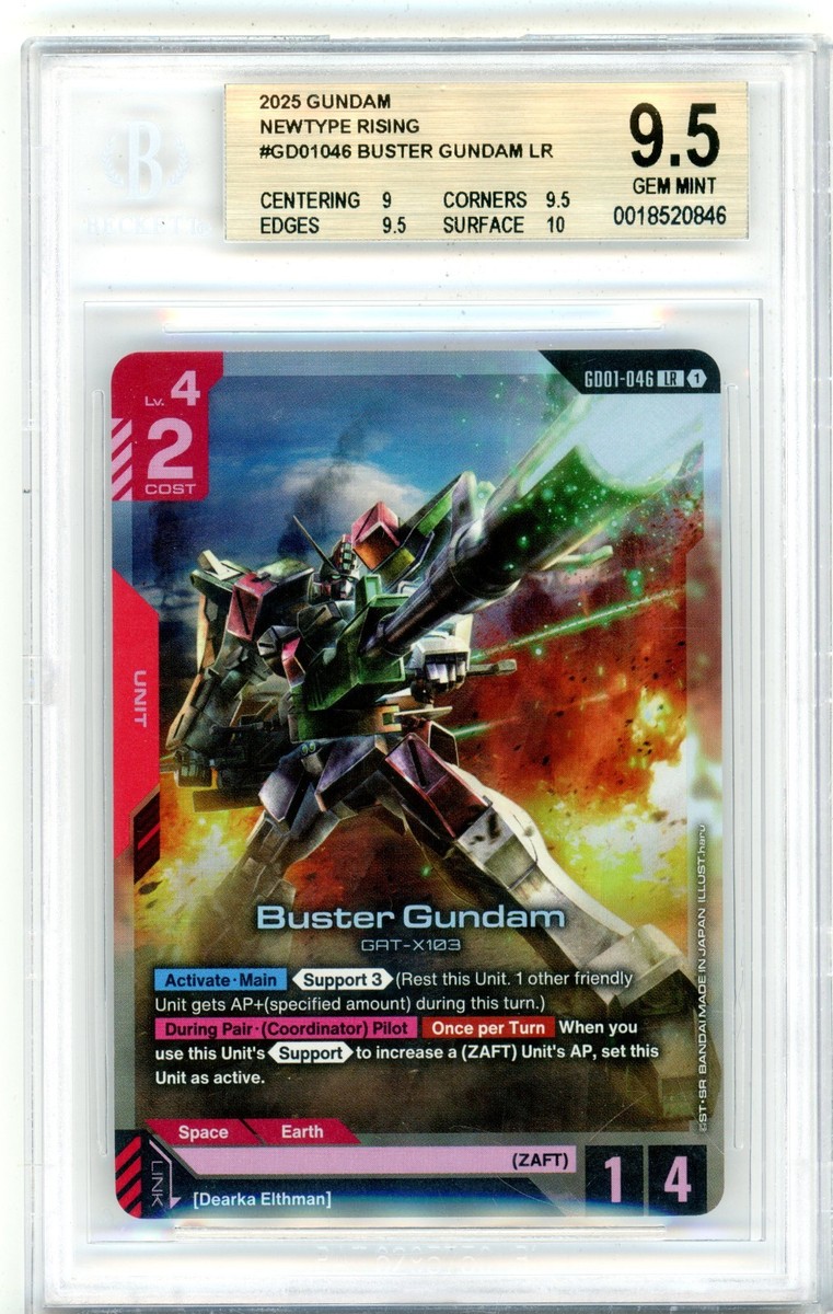 BGS GEM MINT 9.5 Buster Gundam GD01-046 LR Newtype Rising - Gundam