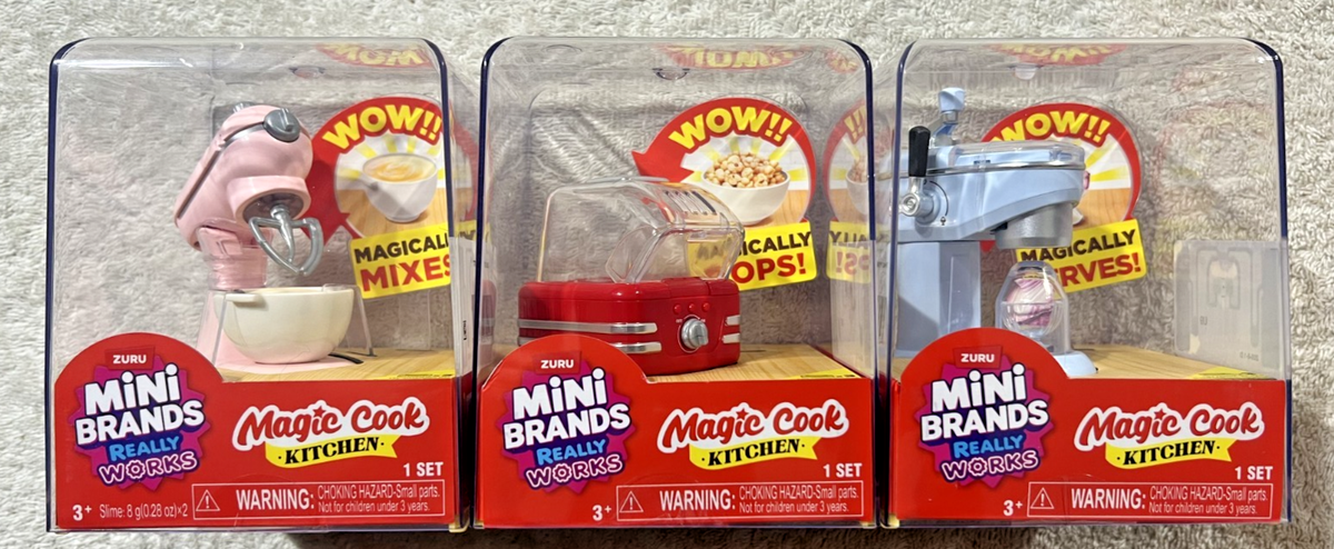 ZURU MINI BRANDS MAGIC COOK KITCHEN APPLIANCES SET OF 3 REALLY
