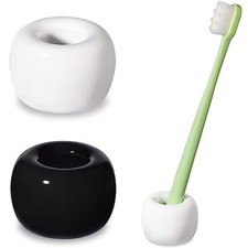 Mini Ceramics Toothbrush Holder Stand for Bathroom Vanity Countertop,