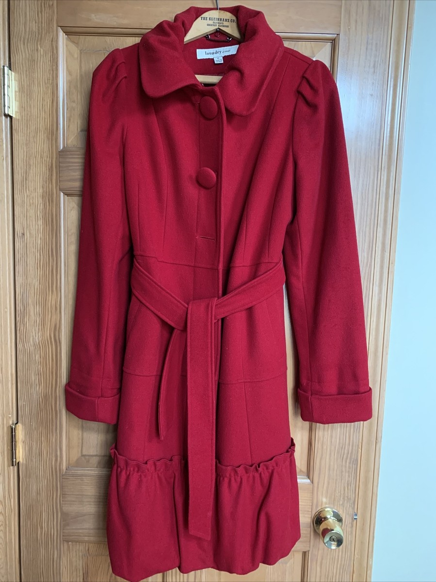 ladies red dress coat Laundry by Design Ladies Red Wool Dress Coat 12