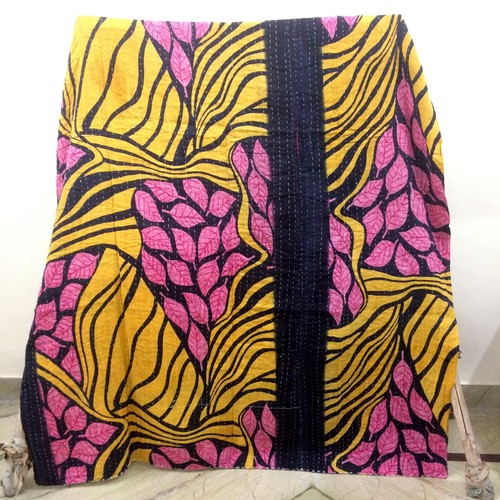 Vintage Reversible Kantha Quilt Indian Blanket Handmade Wholesale Lot 1pc Throw - Picture 10 of 35