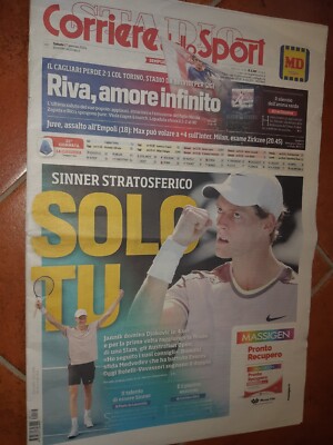 CORRIERE DELLO SPORT 27/1/2024 JANNIK SINNER IN AUSTRALIAN OPEN TENNIS FINAL