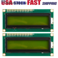 16x2 1602 Character LCD Display Module HD44780 Controller Yellow Blacklight 1Pc