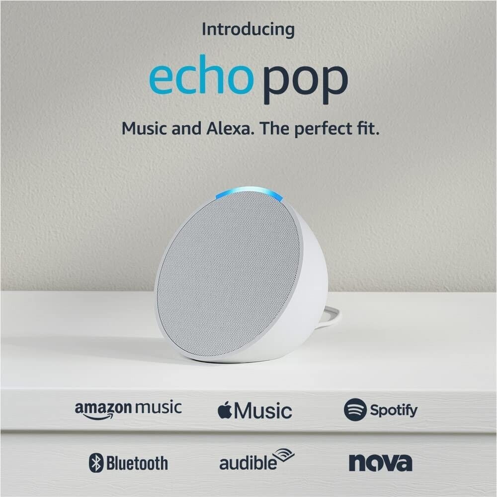 Introducing Echo Pop, Full sound compact smart speaker with Alexa