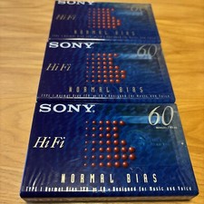 3-New SONY HiFi 60 Minute Normal Bias Cassette Tape Sealed