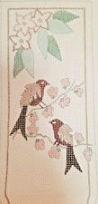 Hand Painted Needlepoint Eyeglass Case Canvas Birds  Flowers Signed Judi
