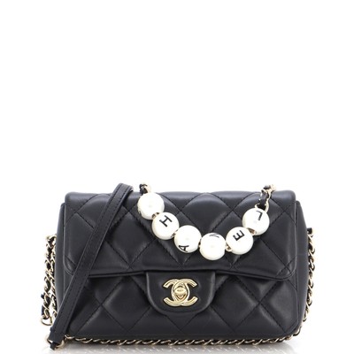 chanel bag pearl chain