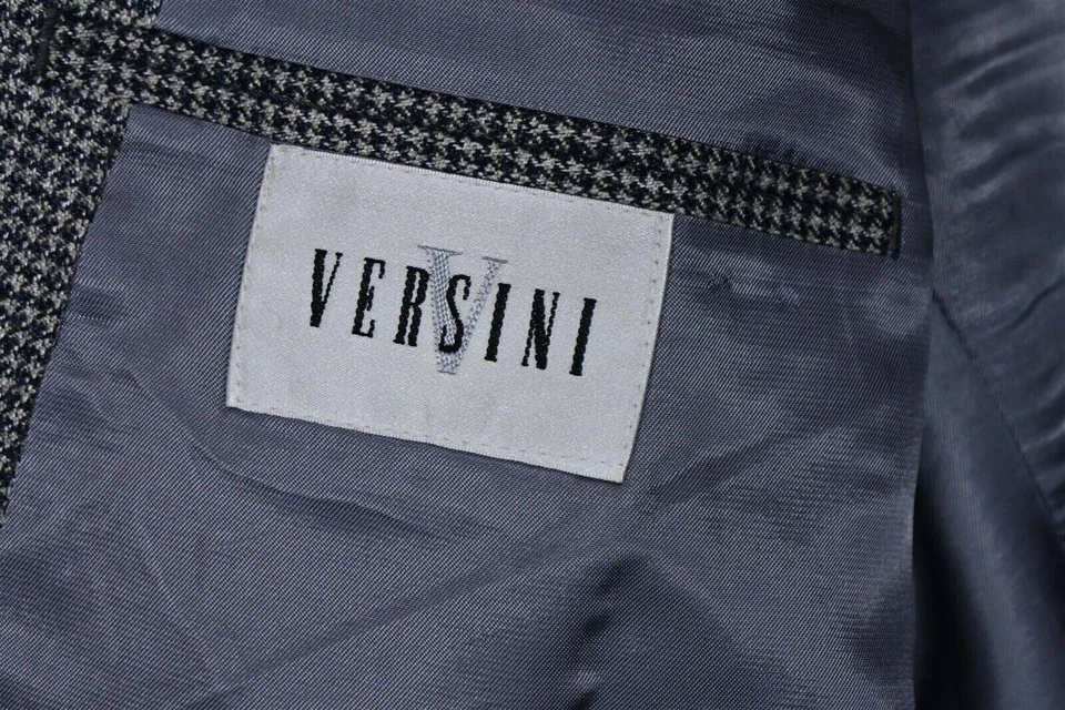 Casaco esportivo Versini 50L Houndstooth lã seda masculino blazer terno - Imagem 4 de 4