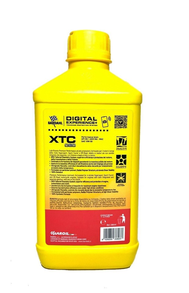 Bardahl Bardhal XTC C60 10w30 Moto Olio Motore Sintetico Jaso Ma2 6