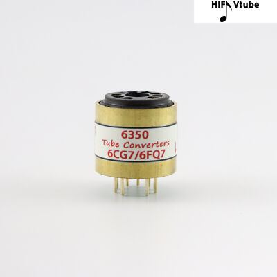 One Gold plated 6350 TO 6CG7 [Bottom] Vacuum tube convert socket DIY HIFI 