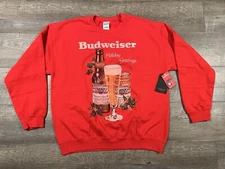 Junk Food Clothing Budweiser Holiday Greetings Flea Market Fleece Sweatshirt - L
