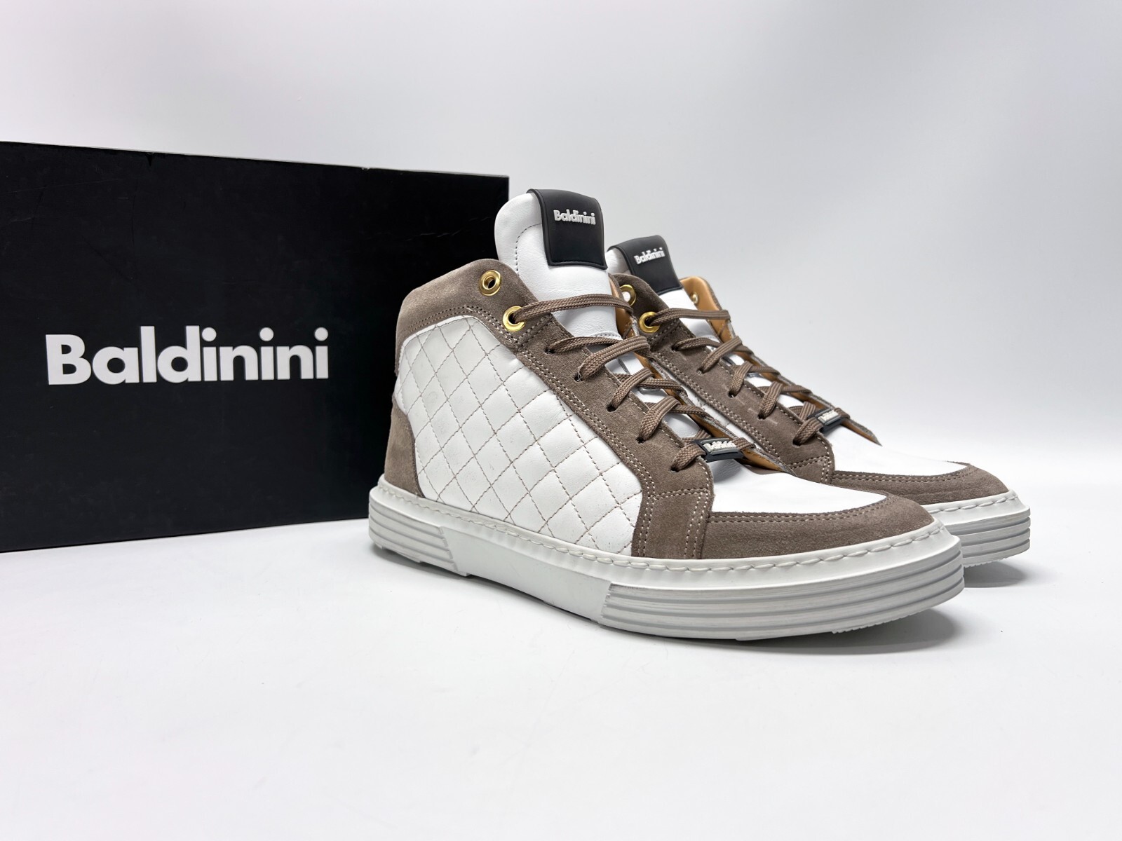 BALDININI Mens Leather Trainers - Size UK 6 (40) New EX DISPLAY - RRP = £225.00