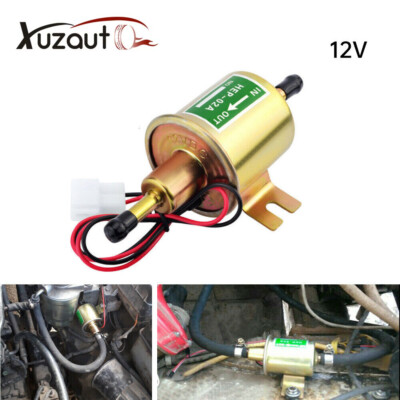 12V Universal Electric Fuel Pump 4-7PSI Inline Low Pressure Gas Diesel HEP-02A