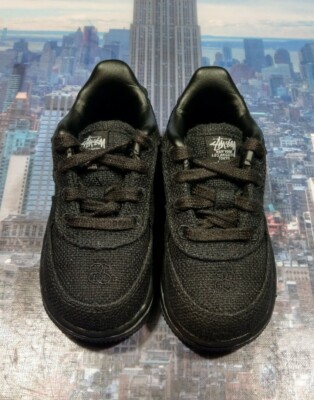 Nike x Stussy Air Force 1 Low Triple Black TD Toddler Size 7c