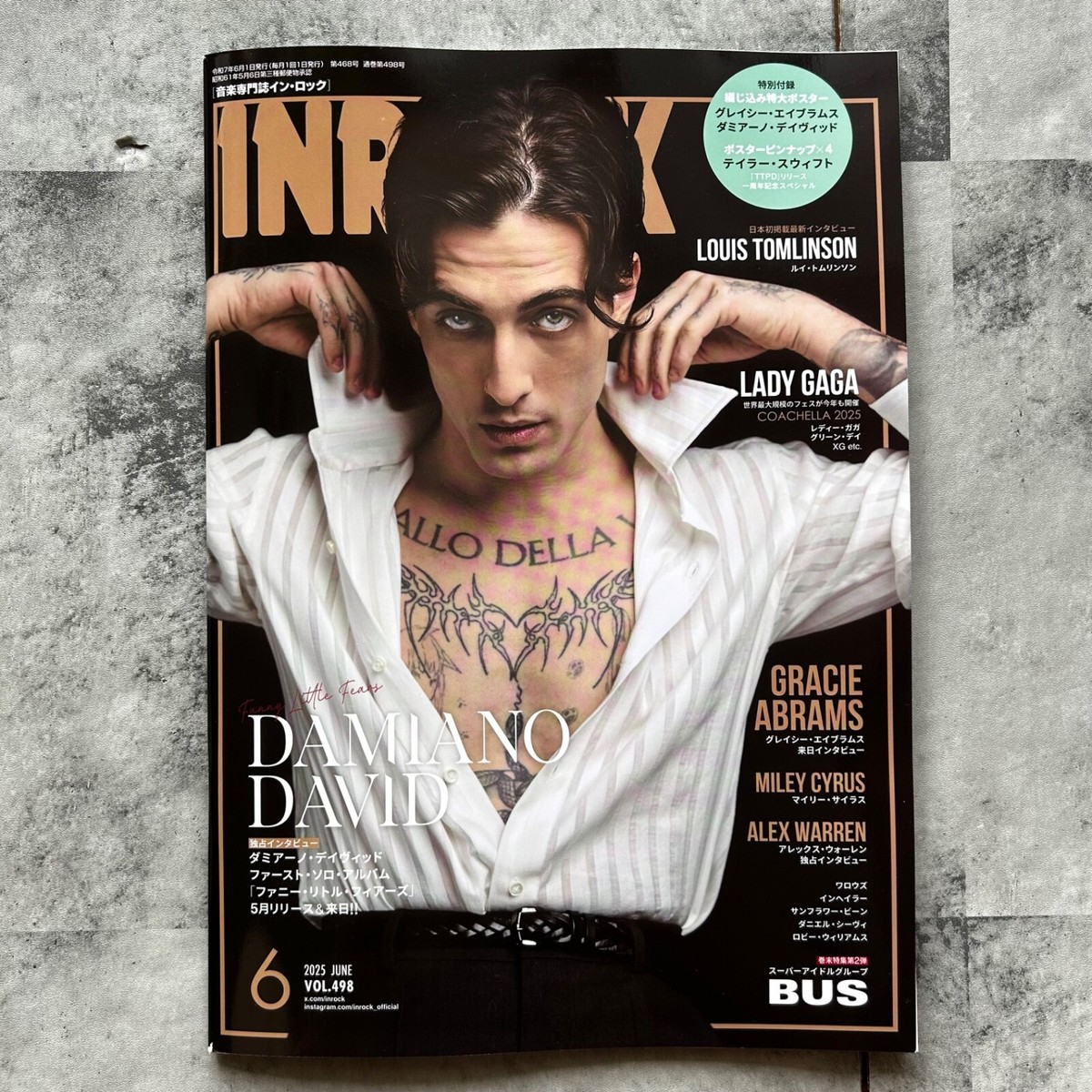INROCK Jun 2025 cover- Damiano David Maneskin Japanese Music