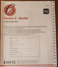 CONNERS 3 ADHD Youth Rating Scales-Teacher Report Form Protocol, 1 Form/Protocol