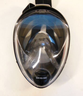 HEAD Sea Vu Dry Full Face Snorkeling Mask, Size S / M, Color Black w/ Bag, Nice