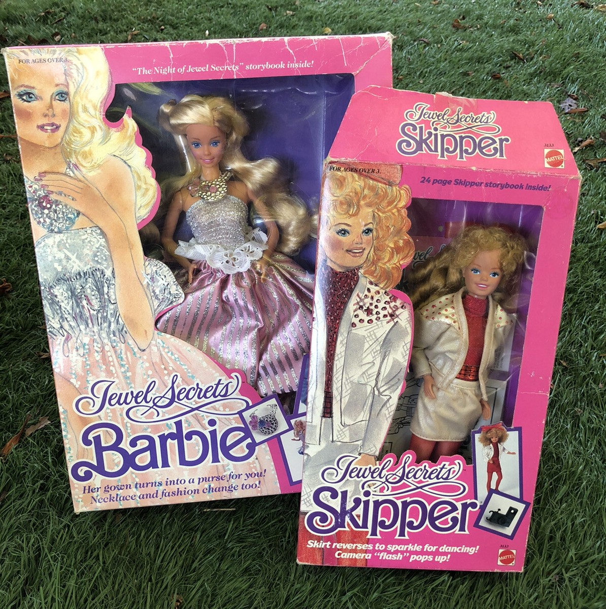 Vintage 1985 Jewel Secrets BARBIE & SKIPPER Set • New & Used #1737