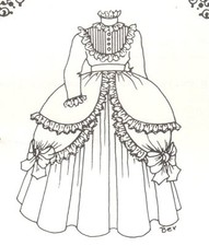 Doll clothes SEWING PATTERN fits 19 20" french dress cute 4 msd BJD 432