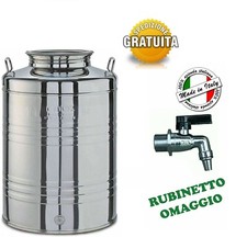 CONTENITORE FUSTO PER OLIO IN ACCIAIO INOX 10 15 20 25 30 50 LITRI BELVIVERE