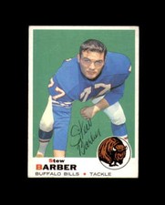 Stew Barber Signed Original 1969 Topps Buffalo Bills Autograph