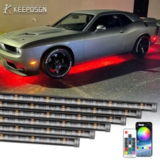 RGB Chasing Underglow Light Strip Kit APP Control For Dodge Challenger SRT R/T