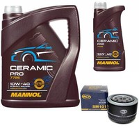 MotoröL Set Mannol 10W-40 Ceramic Pro 6 Liter + ÖLfilter FüR Opel Omega A Monza