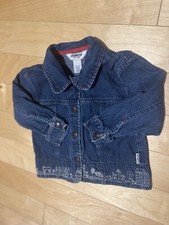 OshKosh B  gosh Vintage Embroidered Toddler Denim Jean Jacket Medium Wash Sz 4T