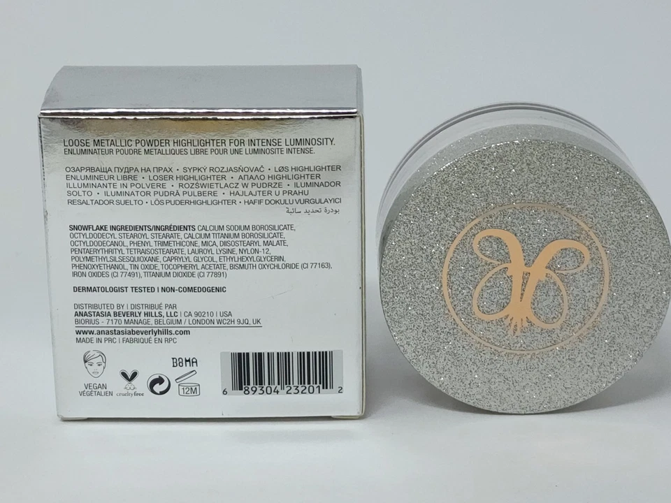 Nuevo resaltador de polvo metálico suelto ABH Anastasia copo de nieve 6 g / 0,21 oz Foto 3 de 3