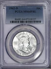 1962-D Franklin Half Dollar 50c PCGS MS64 FBL
