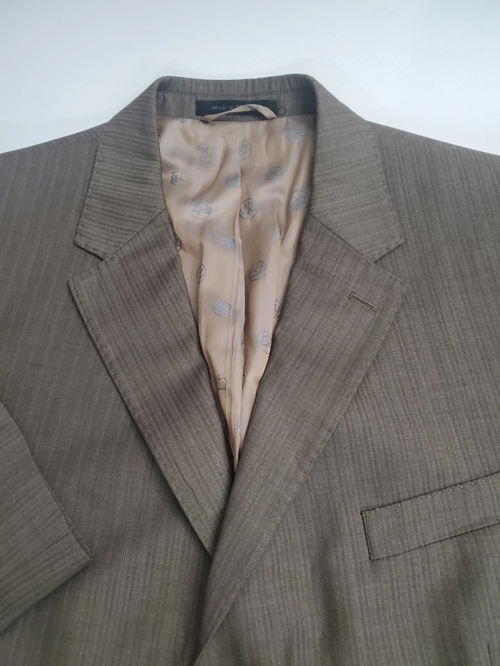 Мужской блейзер Sean John из шерстяной смеси полиэстера с длинным рукавом, коричневый 46L - Изображение 3 из 4