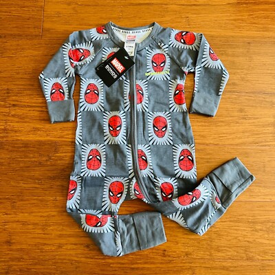 Bonds Baby Spider-Man Spidey Sense Tingling Grey Marvel Zip