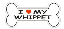 Love My Whippet Bumper Sticker or Helmet Sticker D2403 Dog Bone Pet Lover