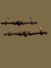 Pair Allison 991 cabinet door pulls Antique Brass Japan 6"  4.5" holes screws