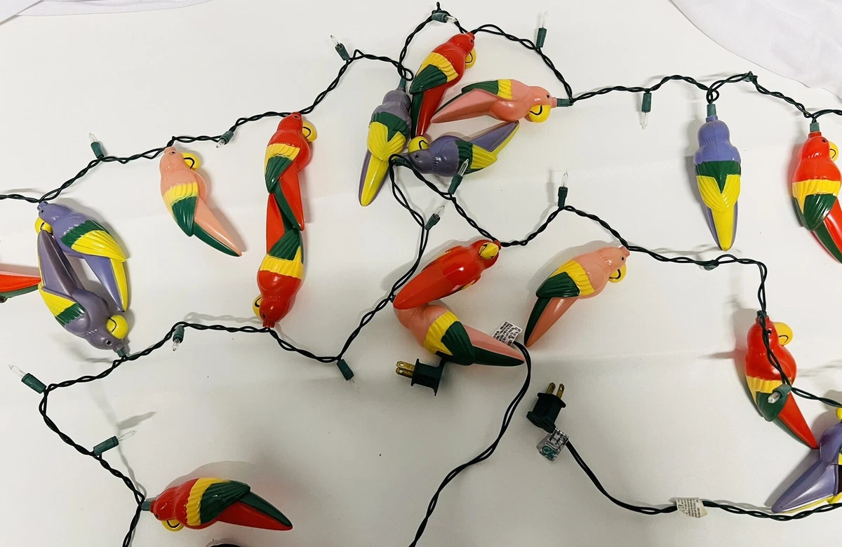 Vintage Blow Mold Parrot String Lights RV Camper Patio 2 Sets Of 9