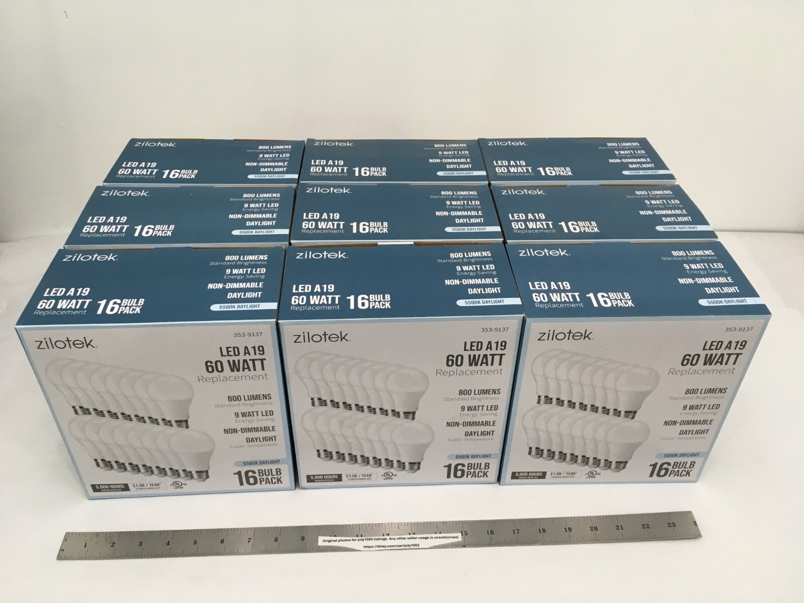 A19 Daylight 5500k Non-dimmable 800 Lumens