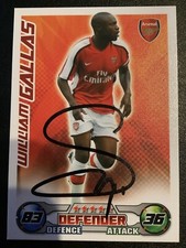 Signed William Gallas Arsenal Football match Attax card