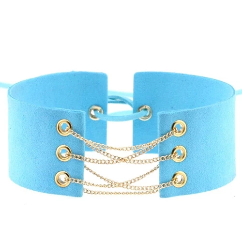 Gothic Samt breit mit Kette Choker Halskette Punk verstellbar Halsband Zubehör - Bild 16 von 55
