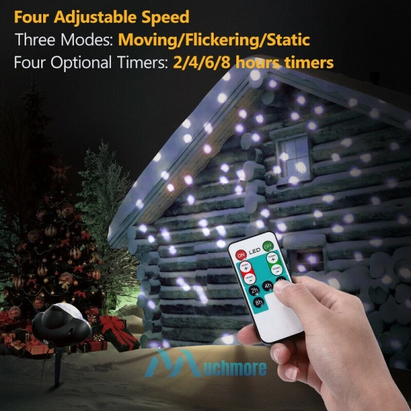 Control Remoto Copo de Nieve LED Proyector Luz Interior Exterior Decoración de Navidad Foto 4 de 4