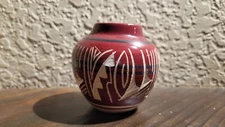 Vintage Navajo Mesa Verde 3" Mini Hand-Painted Native American Vase Pot Signed